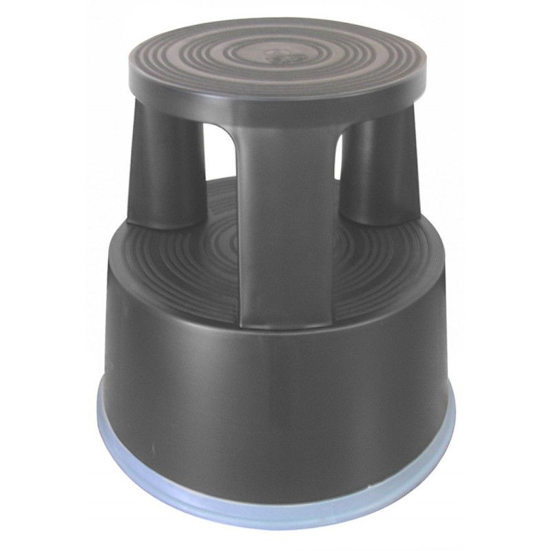 Taboret biurowy Q-CONNECT, mobilny, plastikowy, ciemnoszary