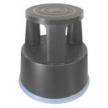 Taboret biurowy Q-CONNECT, mobilny, plastikowy, ciemnoszary