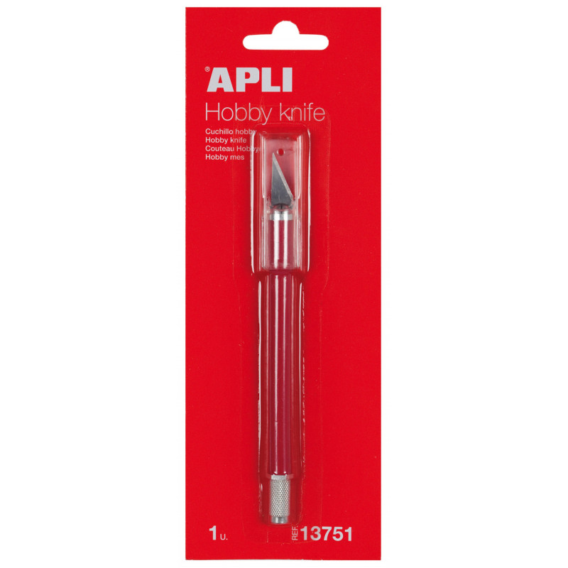 Nóż precyzyjny APLI Hobby Knife, skalpel, czerwony