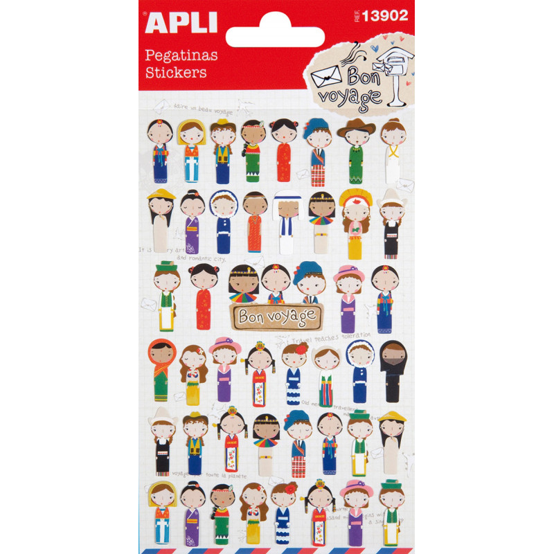 Naklejki APLI Ethnic, z brokatem, mix kolorów