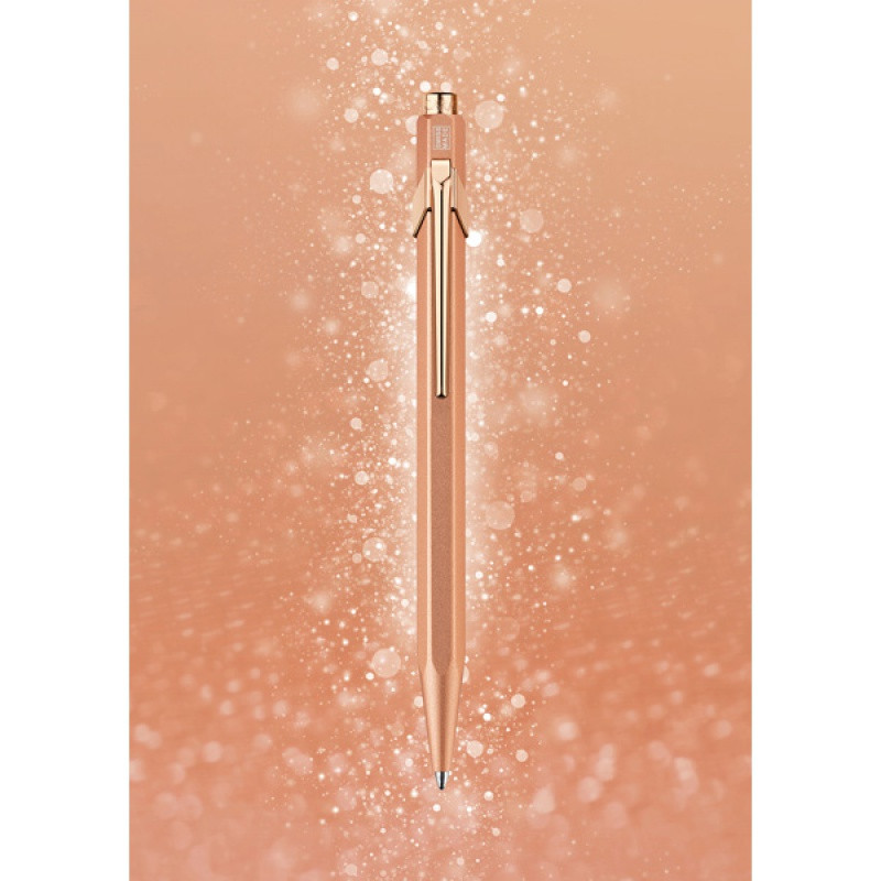 Długopis CARAN D'ACHE 849 Brut Rose, M, w pudełku, różowe złoto