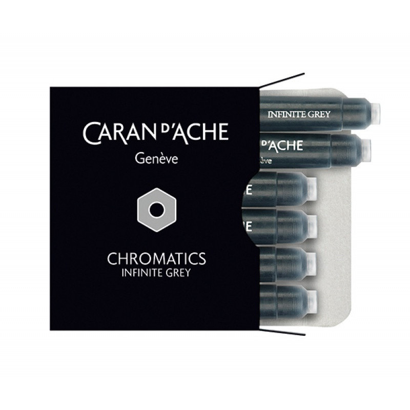 Naboje CARAN D'ACHE Chromatics Infinite Gray, 6szt., szare