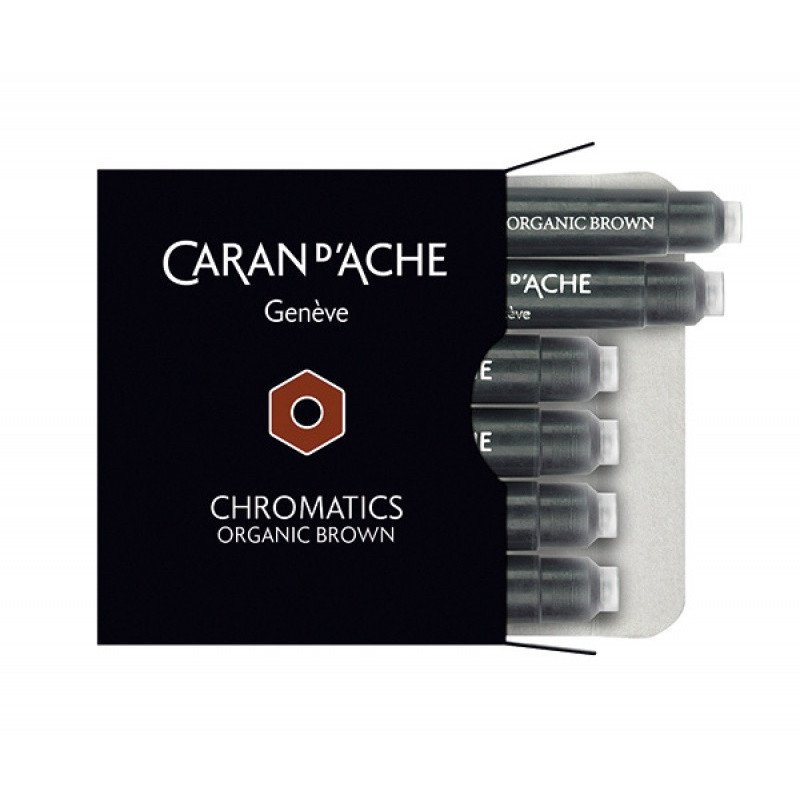Naboje CARAN D'ACHE Chromatics Organic Brown, 6szt., brązowe