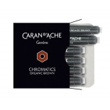 Naboje CARAN D'ACHE Chromatics Organic Brown, 6szt., brązowe