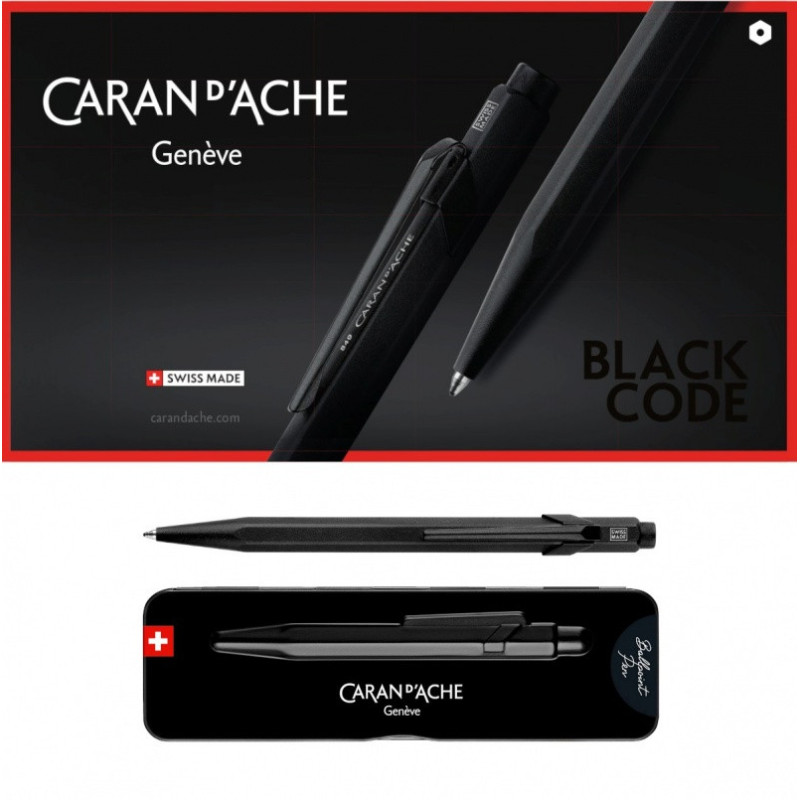 Długopis CARAN D'ACHE 849 Black Code, M, w pudełku, czarny