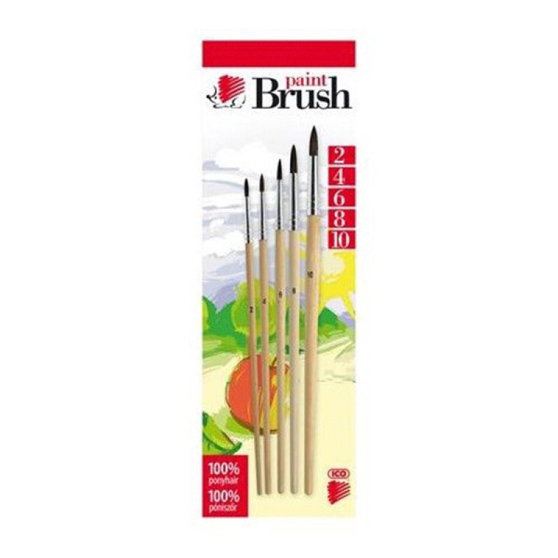 Pędzelki ICO, blister, 5szt. (rozmiar 2, 4, 6, 8, 10)