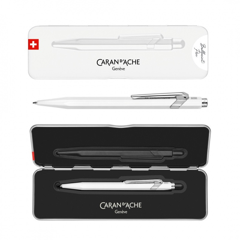 Długopis CARAN D'ACHE 849 Pop Line Fluo, M, w pudełku, biały