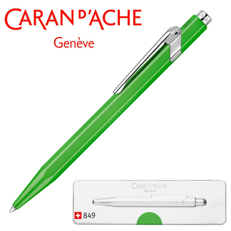 Długopis CARAN D'ACHE 849 Pop Line Fluo, M, w pudełku, zielony
