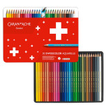 Kredki CARAN D'ACHE Swisscolor Aquarelle, z efektem akwareli, sześciokątne, 30szt., mix kolorów