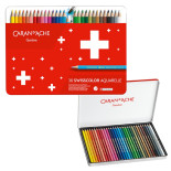 Kredki CARAN D'ACHE Swisscolor Aquarelle, z efektem akwareli, sześciokątne, 30szt., mix kolorów