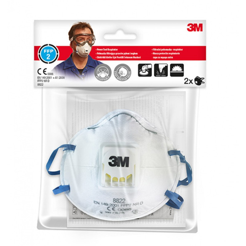 Półmaska ochronna z zaworkiem 3M Cool Flow FFP2 (8822), przeciw pyłom i mgłom