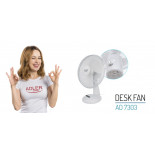 Wentylator ADLER AD 7303, biurkowy, śr. 30cm, 70W, biały