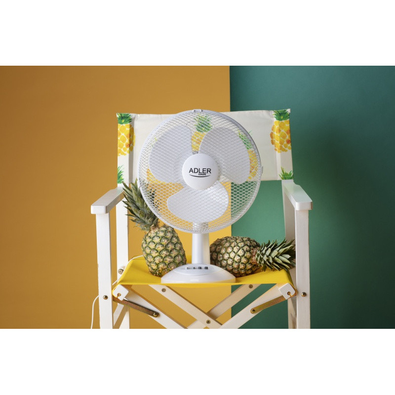 Wentylator ADLER AD 7303, biurkowy, śr. 30cm, 70W, biały