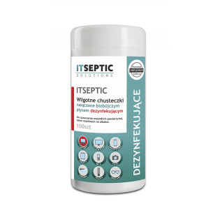 Chusteczki czyszcząco-dezynfekujące ITSEPTIC, duża tuba, 100szt.