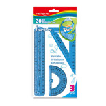 Zestaw geometryczny KEYROAD Flex-draw, z linijką 20cm, zawieszka, mix kolorów