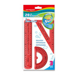 Zestaw geometryczny KEYROAD Flex-draw, z linijką 20cm, zawieszka, mix kolorów