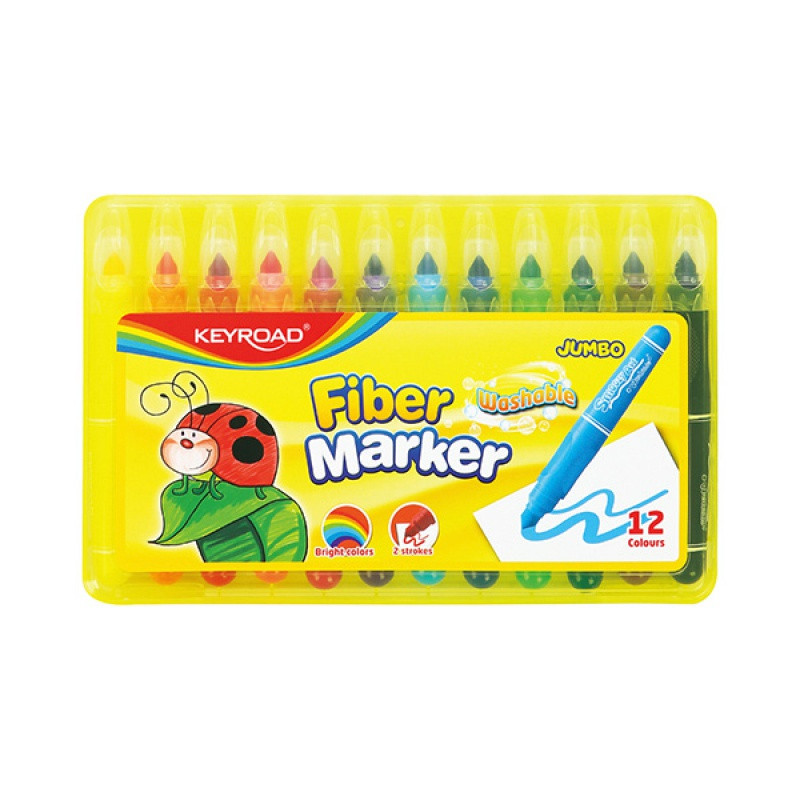Flamastry KEYROAD Jumbo Smoozy Art., 12szt., zmywalne, pudełko, mix kolorów