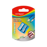 Temperówka metalowa KEYROAD Metal-Colourfull, aluminiowa, podwójna, blister, mix kolorów