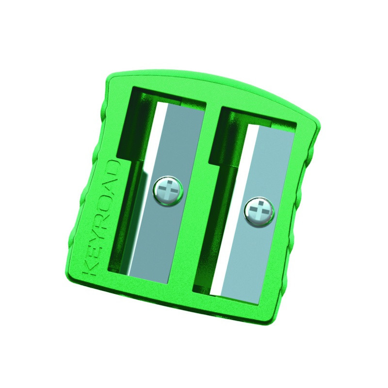 Temperówka metalowa KEYROAD Metal-Colourfull, aluminiowa, podwójna, blister, mix kolorów