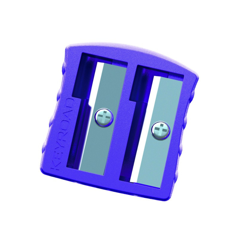 Temperówka metalowa KEYROAD Metal-Colourfull, aluminiowa, podwójna, blister, mix kolorów