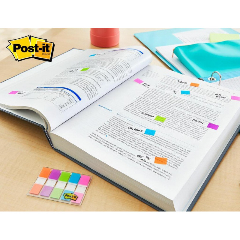 Zakładki indeksujące POST-IT® (683-5CBP), 11,9mmx43,1mm, 3x20+2x20, mix kolorów