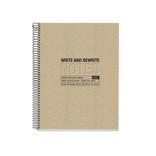 Kołozeszyt MIQUELRIUS Just Black Craft Recycled, A4, 120 kart., 80g, beżowy