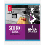 Ścierki gąbczaste ANNA ZARADNA, 3 szt., mix