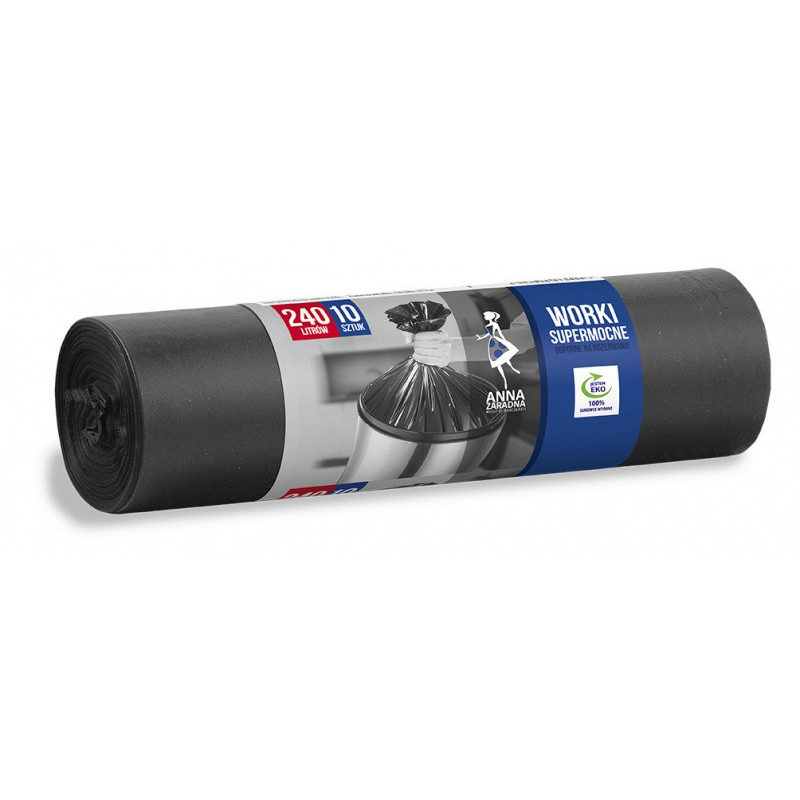 Worki na śmieci ANNA ZARADNA, supermocne, 240 l, 10 szt., czarny