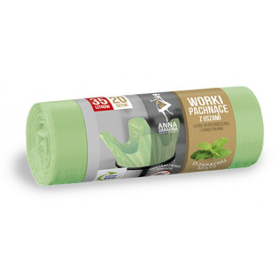 Worki na śmieci z uszami ANNA ZARADNA, zapach miętowy, 35 l, 20 szt., miętowy