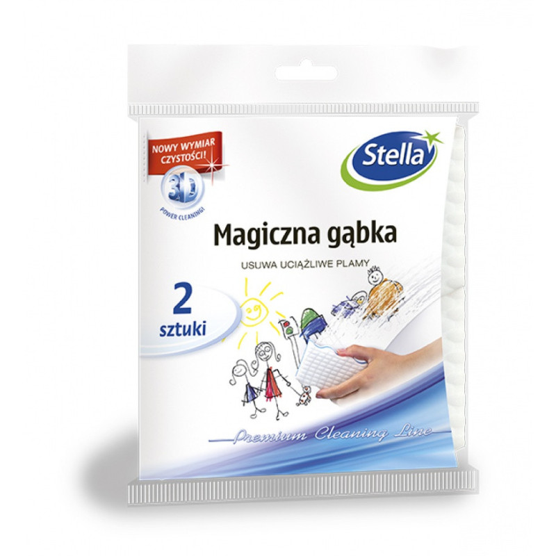 Magiczna gąbka STELLA, 2 szt., biały + niebieski