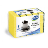 Gąbki do zmywania STELLA, duże, 5 szt., pianka mix kolorów, czarna fibra