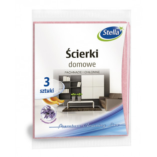 Ścierki domowe STELLA, zapach lawendy, 3 szt., lawendowy