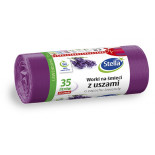 Worki na śmieci z uszami STELLA, zapach lawendy, 35 l, 24 szt., lawendowy