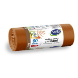 Worki z uszami STELLA, do segregacji odpadów bio, 60 l, 14 szt., brązowe, brązowy