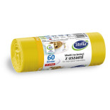 Worki z uszami STELLA, do segregacji plastiku i metali, 60 l, 14 szt., żółte, żółty