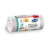 Worki na śmieci STELLA, z uszami, 20 l, 30 szt., białe, biały