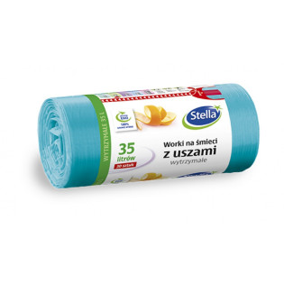 Worki na śmieci STELLA, z uszami, 35 l, 30 szt. turkusowe, turkus