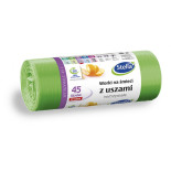 Worki na śmieci STELLA, z uszami, 45 l, 20 szt., zielone, zielony