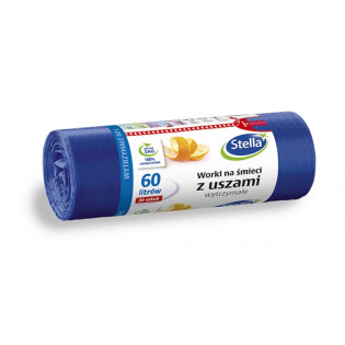 Worki na śmieci STELLA, z uszami, 60 l, 20 szt., granatowe, granatowy