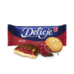 Ciastka DELICJE SZAMPAŃSKIE, 147 g, wiśniowe