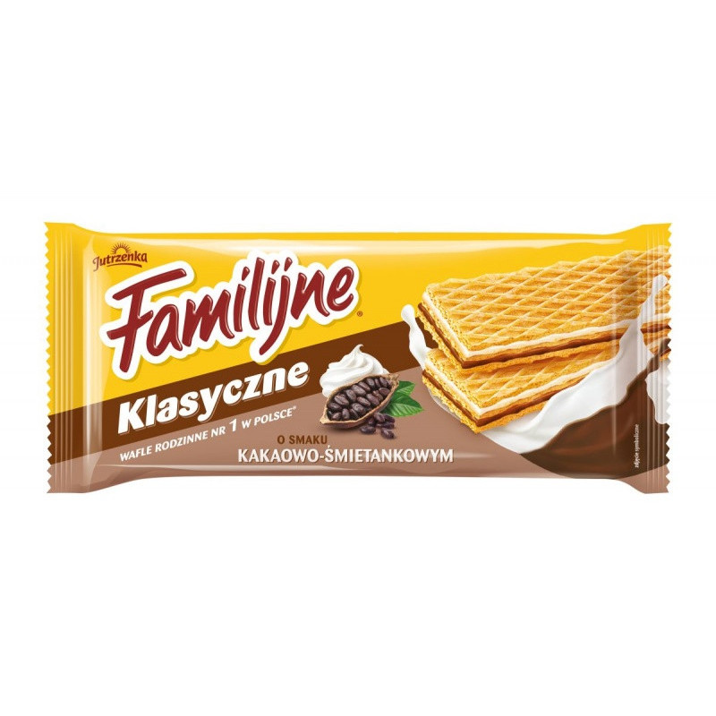 Wafle Familijne JUTRZENKA, 180 g, śmietankowo-kakaowe