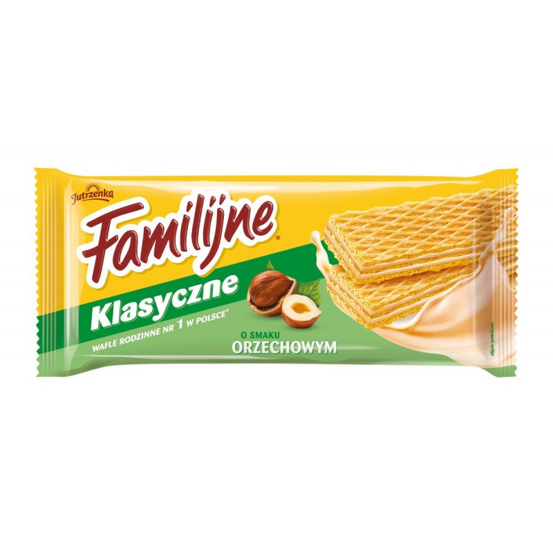 Wafle Familijne JUTRZENKA, 180 g, orzechowe