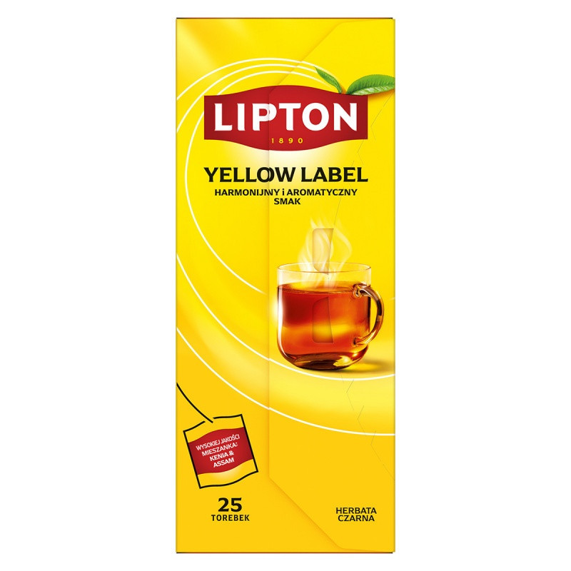 Herbata LIPTON czarna, Yellow Label, 25 torebek