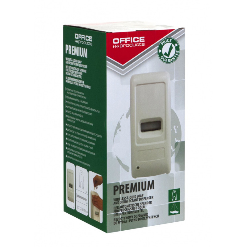 Dozownik do mydła, płynu oraz żelu do dezynfekcji OFFICE PRODUCTS, automatyczny, 1l, biały