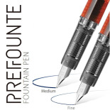 Pióro wieczne Platinum Prefounte Crimson Red, F, w plastikowym opakowaniu, na blistrze, bordowe