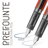 Pióro wieczne Platinum Prefounte Crimson Red, M, w plastikowym opakowaniu, na blistrze, bordowe