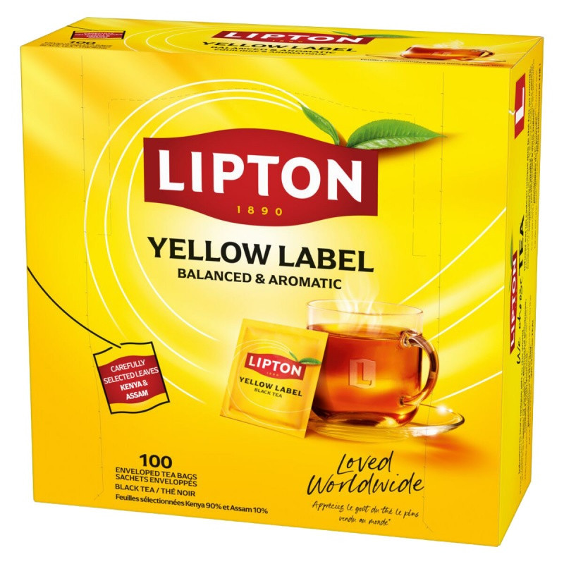 Herbata LIPTON czarna, Yellow Label, 100 kopert