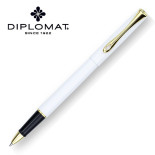 Pióro kulkowe DIPLOMAT Traveller, M, białe/złote