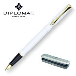 Pióro kulkowe DIPLOMAT Traveller, M, białe/złote