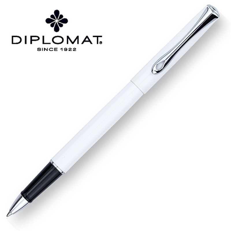 Pióro kulkowe DIPLOMAT Traveller, M, białe/chromowane